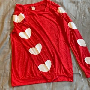 NWOT heart sleeved long sleeve top
